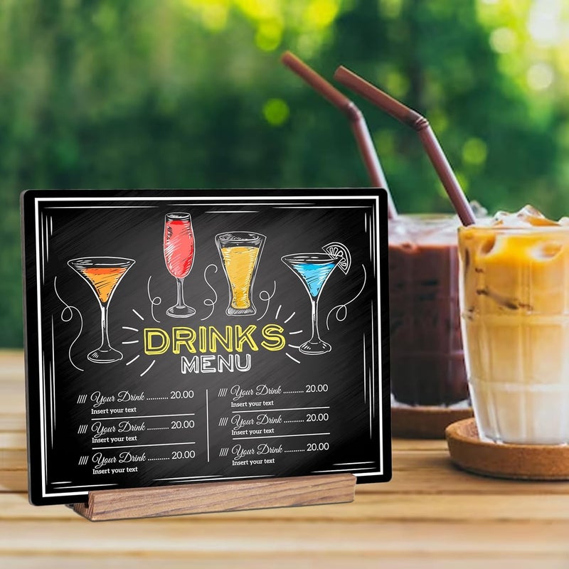 KOOLDE 8.6x11.7 Chalkboard Signs with Base for Tabletop Decor Double Sided, Mini Chalkboard for Restaurant Food Menu, Kids Message Board, Wedding Party (1 Pack, L/T 2-Slot) - Image 4